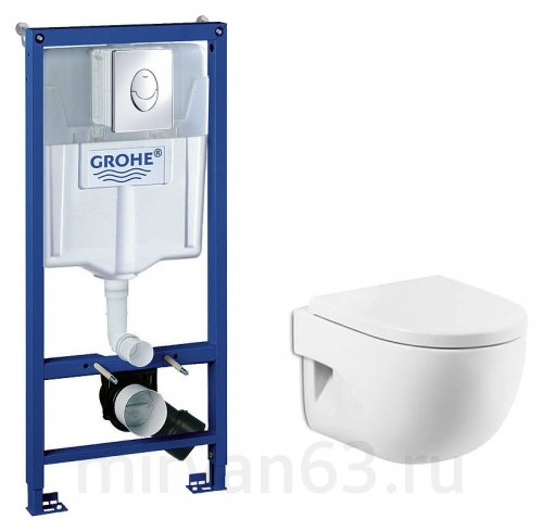 Комплект  Система инсталляции для унитазов Grohe Rapid SL 38721001 3 в 1 с кнопкой смыва + Крышка