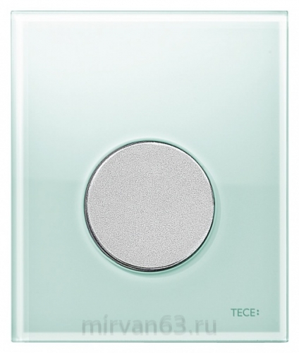 Клавиша смыва Tece Loop Urinal 9242652 зеленое стекло, кнопка хром матовый