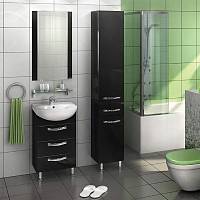 Комплект мебели для ванной Акватон Ария Н 50 черный глянец